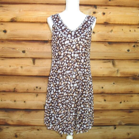 Adrianna Papell Brown Silk Pleated Dress - Picture 1 of 7